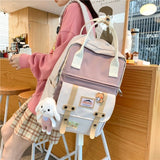 Kylethomasw College Student Female Backpack Travel Fashion Women School Bag Book Ladies New Backpack Girl Laptop Waterproof Nylon Bag Kawaii