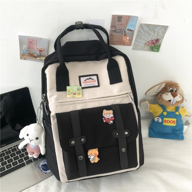 Kylethomasw College Student Female Backpack Travel Fashion Women School Bag Book Ladies New Backpack Girl Laptop Waterproof Nylon Bag Kawaii