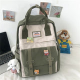 Kylethomasw College Student Female Backpack Travel Fashion Women School Bag Book Ladies New Backpack Girl Laptop Waterproof Nylon Bag Kawaii