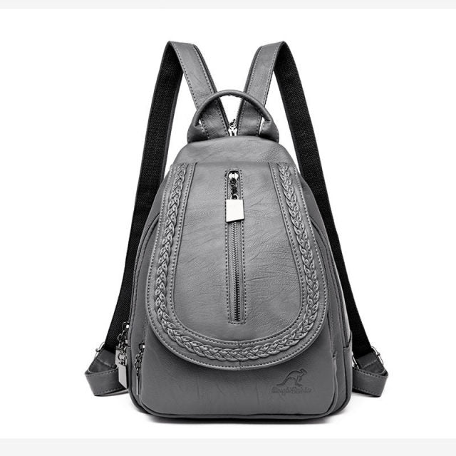 Women Leather Backpacks Zipper Female Chest Bag Sac a Dos Travel Back Pack Ladies Bagpack Mochilas School Bags For Teenage Girls
