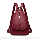 Women Leather Backpacks Zipper Female Chest Bag Sac a Dos Travel Back Pack Ladies Bagpack Mochilas School Bags For Teenage Girls