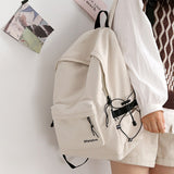 Solid Color Women Rucksack Large School Bag Backpack for Teenage Girls Fashion College Student Back Pack Mochila Feminina 2 Size
