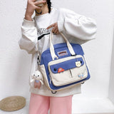 Women Small Cute Rabbit Backpack Female Student College Schoolbag Girls Badge Book Backpack Kawaii Ladies Fashion Shoulder Bags