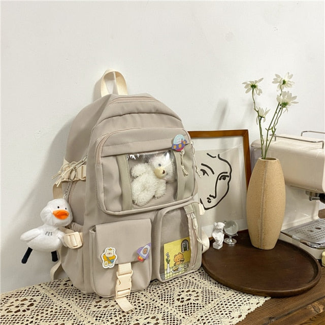 Kylethomasw Cute Women Large Capacity Backpack Waterproof Nylon Female Schoolbag College Lady Laptop Backpacks Kawaii Girl Travel Book Bags