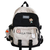 Kawaii Canvas Women Backpack Fashion Student Bookbag for Girls Schoolbag Laptop Mochila Female Cute Travel Rucksack Shoulder Bag