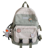 Kawaii Canvas Women Backpack Fashion Student Bookbag for Girls Schoolbag Laptop Mochila Female Cute Travel Rucksack Shoulder Bag