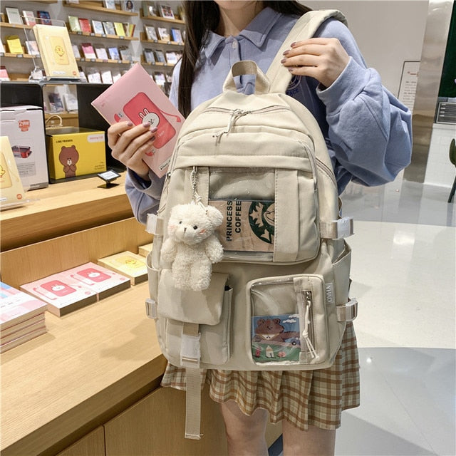 Diehe Fashion Preppy Style Women Backpack School Bag Backpacks for Teenage Gilrs Large Capacity Travel Backpack Back To School