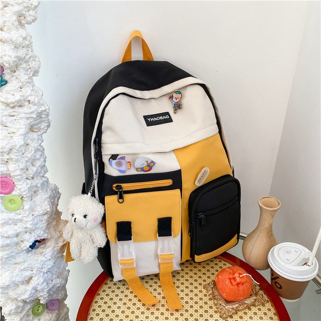Diehe Fashion Preppy Style Women Backpack School Bag Backpacks for Teenage Gilrs Large Capacity Travel Backpack Back To School