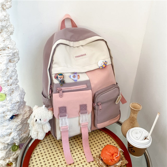 Diehe Fashion Preppy Style Women Backpack School Bag Backpacks for Teenage Gilrs Large Capacity Travel Backpack Back To School