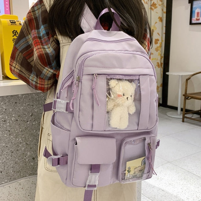Diehe Fashion Preppy Style Women Backpack School Bag Backpacks for Teenage Gilrs Large Capacity Travel Backpack Back To School