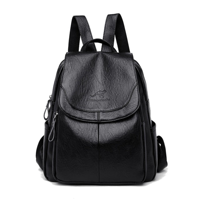 White Women Backpack Female Leather Backpacks Ladies Sac A Dos School Bags for Girls Large Capacity Travel Back Pack Rucksacks