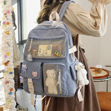 Kylethomasw  New Korean Large Capacity Backpacks Women Kawaii Students Preppy ITA Bag for Teenager Girls Sweet Waterproof School Travel Bags