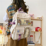 Kylethomasw  New Korean Large Capacity Backpacks Women Kawaii Students Preppy ITA Bag for Teenager Girls Sweet Waterproof School Travel Bags