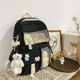 Kylethomasw  New Korean Large Capacity Backpacks Women Kawaii Students Preppy ITA Bag for Teenager Girls Sweet Waterproof School Travel Bags