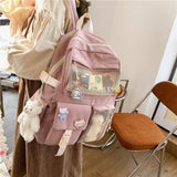 Kylethomasw  New Korean Large Capacity Backpacks Women Kawaii Students Preppy ITA Bag for Teenager Girls Sweet Waterproof School Travel Bags