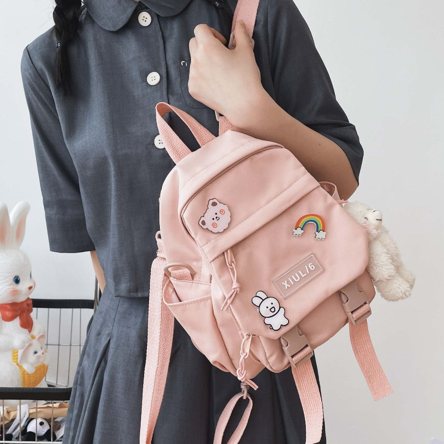 Kylethomasw  Small Backpack Women Cute Multifunctional Dual-use School Bags for Teenage Girls Student Kawaii Mini Travel Backpacks Ruckpack