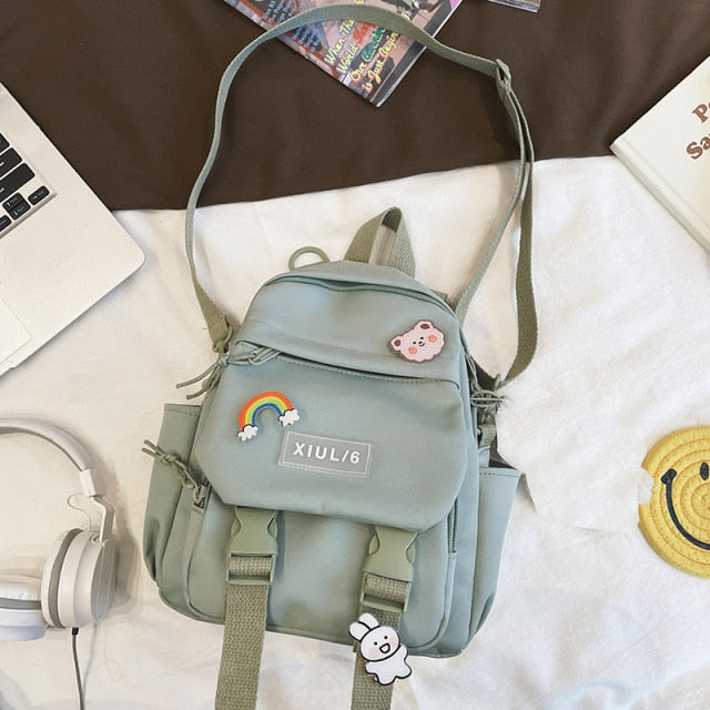 Kylethomasw  Small Backpack Women Cute Multifunctional Dual-use School Bags for Teenage Girls Student Kawaii Mini Travel Backpacks Ruckpack