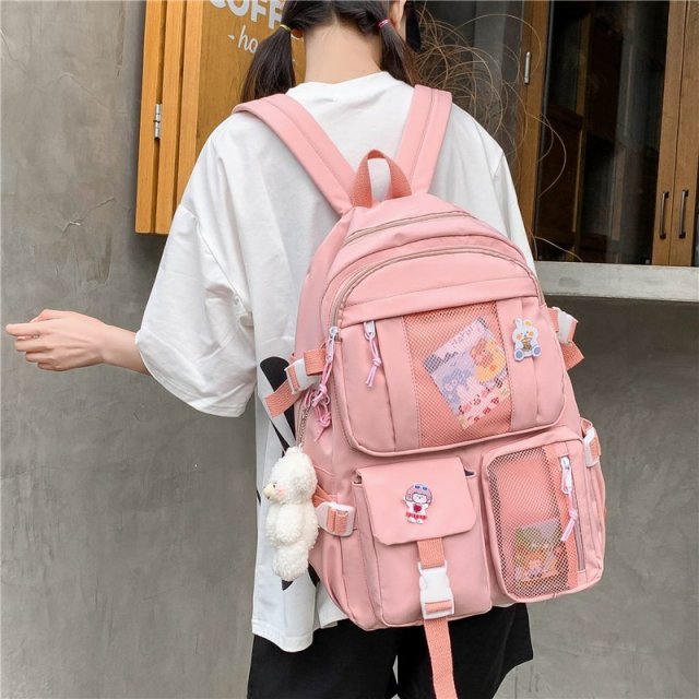 2022  Women Large Capacity Travel Backpack Female Multi-pocket College Waterproof School Bags Transparent Pocket Laptop Backpacks
