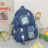 2022  Women Large Capacity Travel Backpack Female Multi-pocket College Waterproof School Bags Transparent Pocket Laptop Backpacks