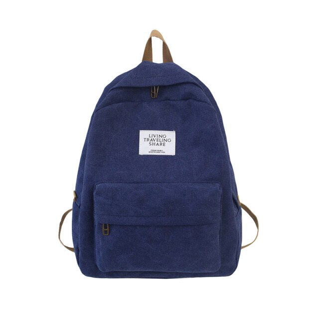 Kylethomasw   Fashion Backpack Female Backpack Women Shoulder Canvas School Bags For Teenage Girls Pure Color Leisure Travel Backpack