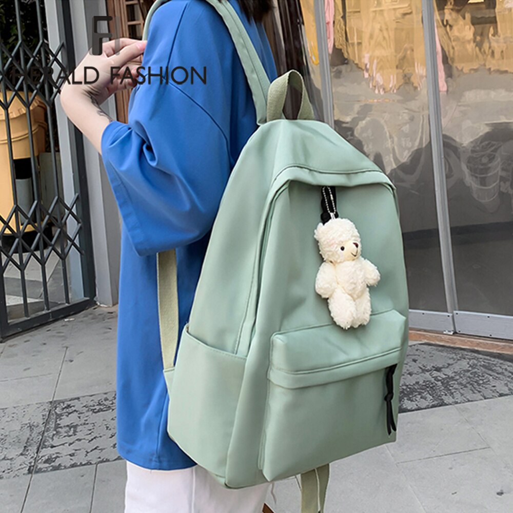 Kylethomasw  Women Canvas Backpacks Girls School Bag Rucksack For Ladies Pink Black Travel Fashion Bagpack Backpack Bolsas Mochila Mujer