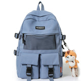 College Mesh Ladies Backpack Waterproof Female Fashion School Bag Laptop Student Girl Backpack Nylon Men Women Net Bag Book Male