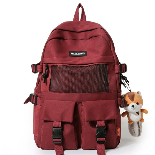 College Mesh Ladies Backpack Waterproof Female Fashion School Bag Laptop Student Girl Backpack Nylon Men Women Net Bag Book Male