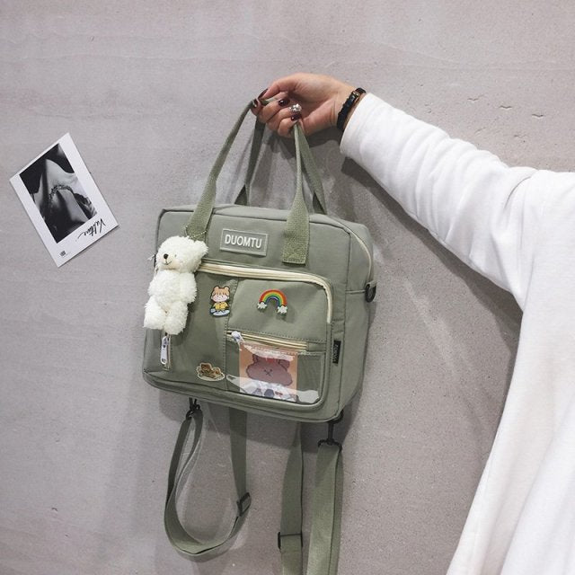 Korean Waterproof Nylon Small Backpack Women Fashion  Mini Travel Backpacks Schoolbag for Tennager Girls Kawaii Shoulder Bags