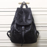 Luxury Famous Brand Designer Washed Leather Women Backpack Female Shoulders Bag Teenager School Bag Fashion Women's Bags S2405