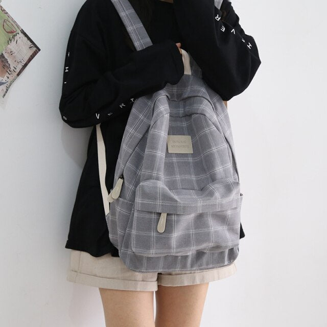 DIEHE Fashion College School Bag Backpacks for Women Striped Book Packbags for Teenage Girls Men Travel Shoulder Bags Rucksack