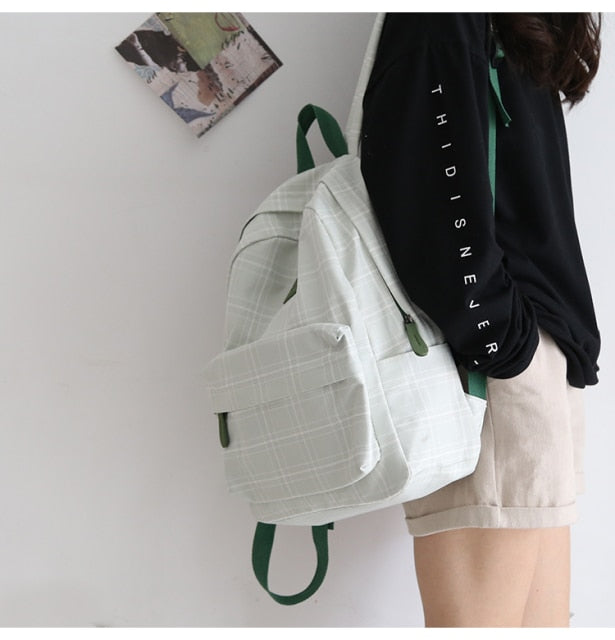 DIEHE Fashion College School Bag Backpacks for Women Striped Book Packbags for Teenage Girls Men Travel Shoulder Bags Rucksack