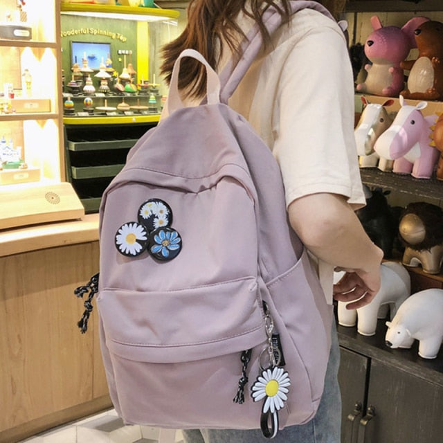 DIEHE Fashion College School Bag Backpacks for Women Striped Book Packbags for Teenage Girls Men Travel Shoulder Bags Rucksack