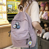 DIEHE Fashion College School Bag Backpacks for Women Striped Book Packbags for Teenage Girls Men Travel Shoulder Bags Rucksack