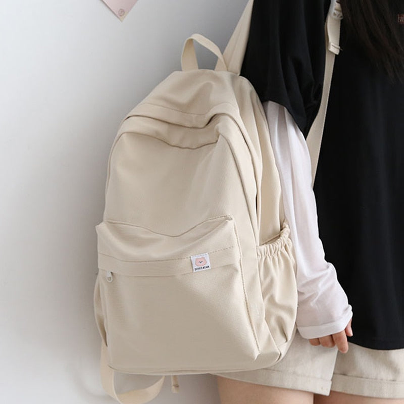 Kylethomasw New Waterproof Nylon Women Backpack Female Travel Bag Backpacks Schoolbag for Teenage Girls Solid Color Bookbag Mochila Bookbag