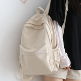 Kylethomasw New Waterproof Nylon Women Backpack Female Travel Bag Backpacks Schoolbag for Teenage Girls Solid Color Bookbag Mochila Bookbag