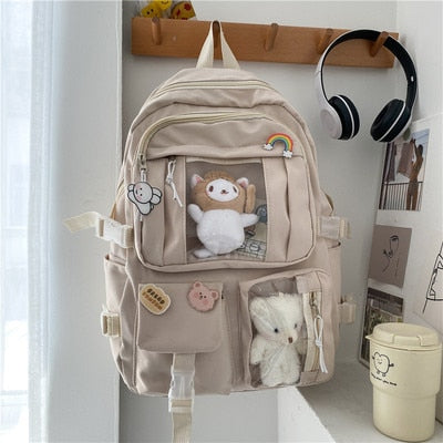 Kylethomasw Large-capacity High School Student Backpack Junior High School Student School Bag Female Korean Version of Girl Backpack