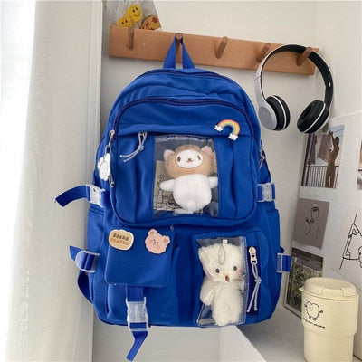 Kylethomasw Large-capacity High School Student Backpack Junior High School Student School Bag Female Korean Version of Girl Backpack
