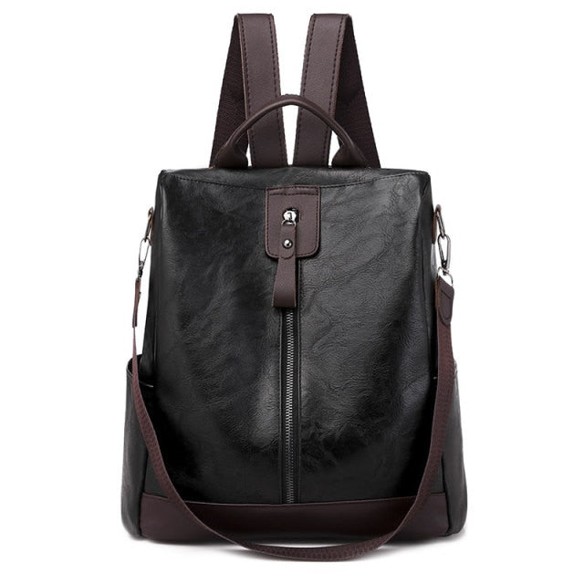 2021 New Multifunction Backpack Women PU Leather Backpack Large Capacity School Bags for Girls Fashion Female Bagpack Mochila