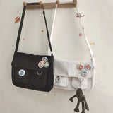 Waterproof Canvas Messenger Bag Women Large Capacity Crossbody Bags Outdoor School Student Book Computer Laptop Shoulder Bag