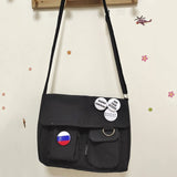 Waterproof Canvas Messenger Bag Women Large Capacity Crossbody Bags Outdoor School Student Book Computer Laptop Shoulder Bag