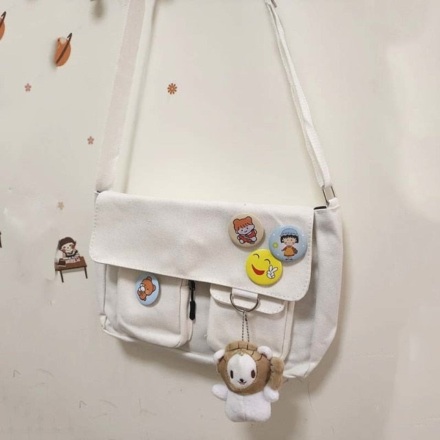 Waterproof Canvas Messenger Bag Women Large Capacity Crossbody Bags Outdoor School Student Book Computer Laptop Shoulder Bag