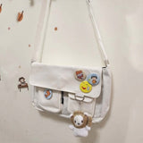 Waterproof Canvas Messenger Bag Women Large Capacity Crossbody Bags Outdoor School Student Book Computer Laptop Shoulder Bag