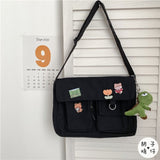 Waterproof Canvas Messenger Bag Women Large Capacity Crossbody Bags Outdoor School Student Book Computer Laptop Shoulder Bag