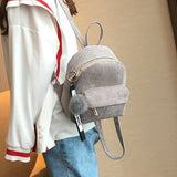 Cute velvet Backpack For Teenagers Children Mini Back Pack Kawaii Girls Kids Small Backpacks female Packbags Fur ball school bag