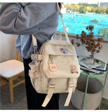 KYLETHOMASW  -  Students Backpack for girl Cute Schoolbag Lady Fashion Shoulder Bag Korean Trend Middle High School