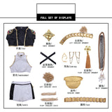 KYLETHOMASW  -  Rumi Zoey Mira Cosplay , Costume Wig Women Black Golden Suit Halloween Party Role Playing Outfit