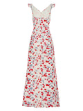 KYLETHOMASW  -  Vacation Vintage Strawberry Print Ruffle Slip Maxi Dress For Women French Beach Holiday Date Valentine Day Spring Summer