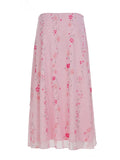 KYLETHOMASW  -  Vintage Sweet Floral Print Mesh Maxi Skirt For Women Beach Holiday Vacation Date Outfits Spring Summer Valentine Day