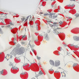 KYLETHOMASW  -  Vacation Vintage Strawberry Print Ruffle Slip Maxi Dress For Women French Beach Holiday Date Valentine Day Spring Summer