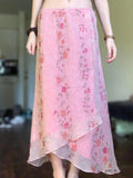 KYLETHOMASW  -  Vintage Sweet Floral Print Mesh Maxi Skirt For Women Beach Holiday Vacation Date Outfits Spring Summer Valentine Day